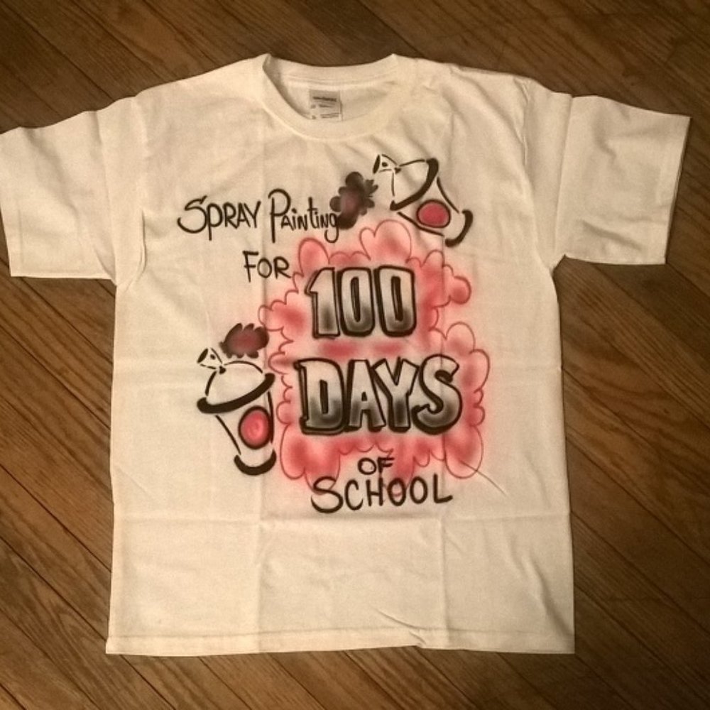 new airbrush 100th day of school tshirt